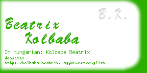 beatrix kolbaba business card